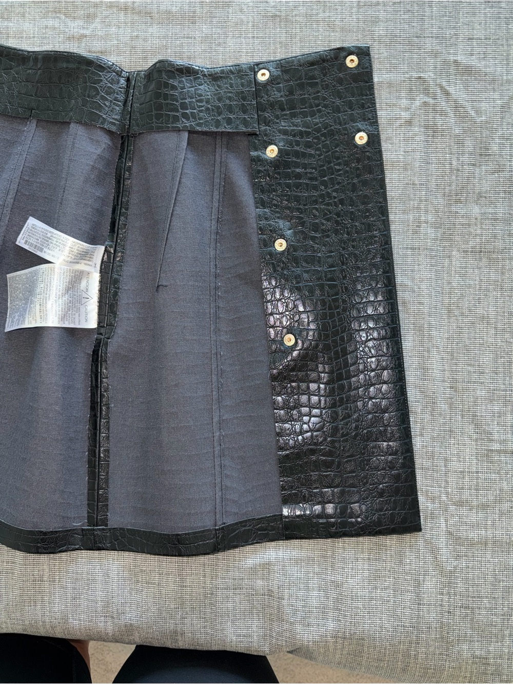 Zara Black Faux Double-Breasted Mini Skirt - Picture 6 of 7